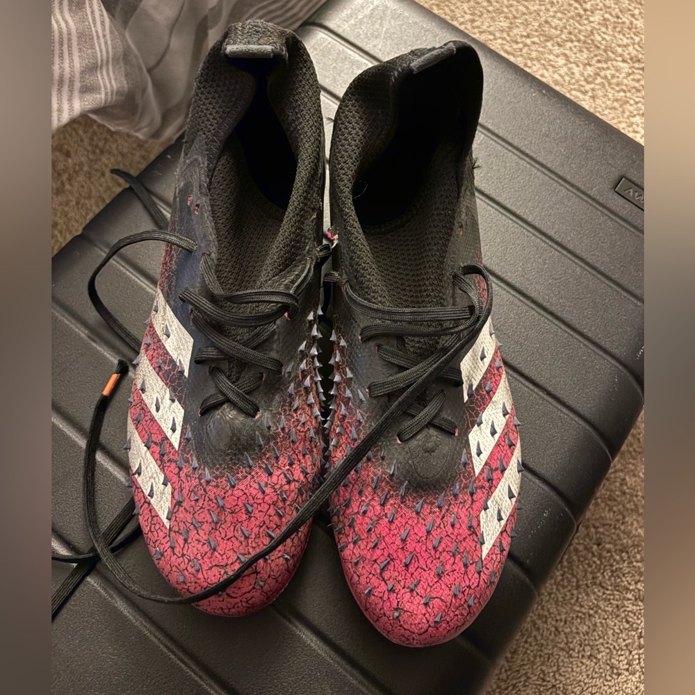 Adidas Black and Pink Soccer Cleats